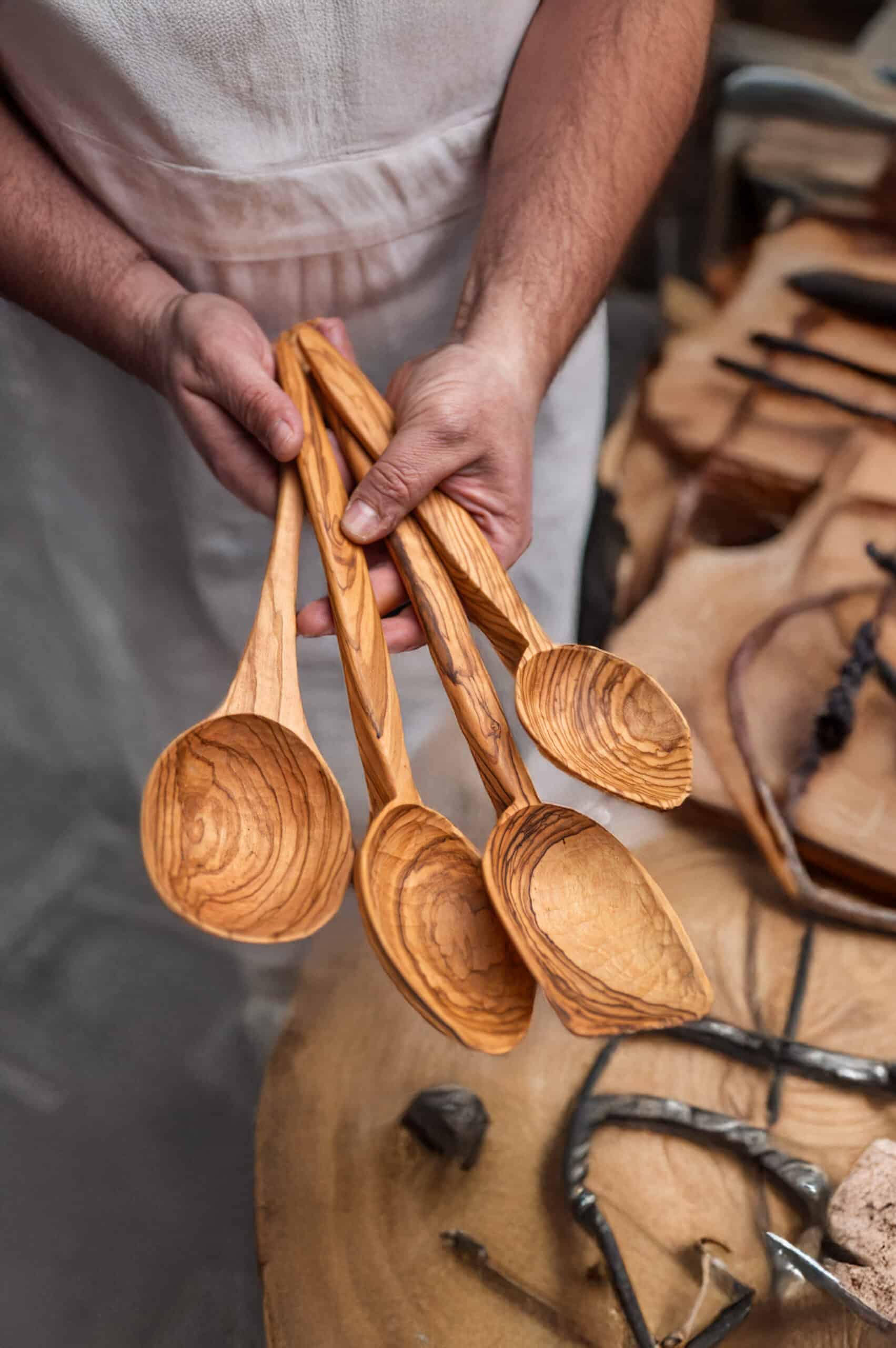 olive wood utensils olive wood spoons wooden kitchen utensils set wooden utensils wooden cooking spoons wooden serving spoons lesvos woodcraft llc hand carved spoons unique gifts gifts with an impact olive wood spoon olive wood hand carved wooden spoons non toxic cooking utensils big cooking spoon durable wooden spoon fair trade products Fair trade gifts handmade wooden spoon large wooden spoon Soup ladle Wooden ladle Soup spoons Olive wood soup ladle