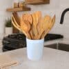 ceramic white utensil holder spoon crock spoon organizer