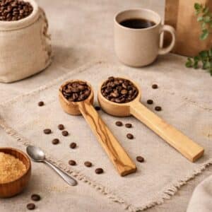 coffee scoops olive wood scoop