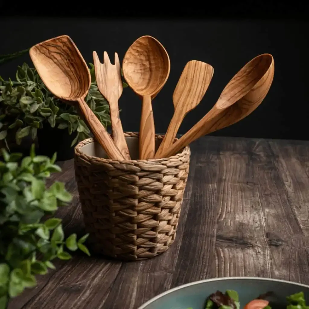 wooden kitchen utensil set Wooden stirring stick Scottish porridge stick Mixing paddle Wooden spatula olive wood spoons olive wood utensils wooden cooking spoons olive wood serving utensil olive wood mixing utensil kitchen utensils handmade spoons Premium Kitchen Utensil Bundle
